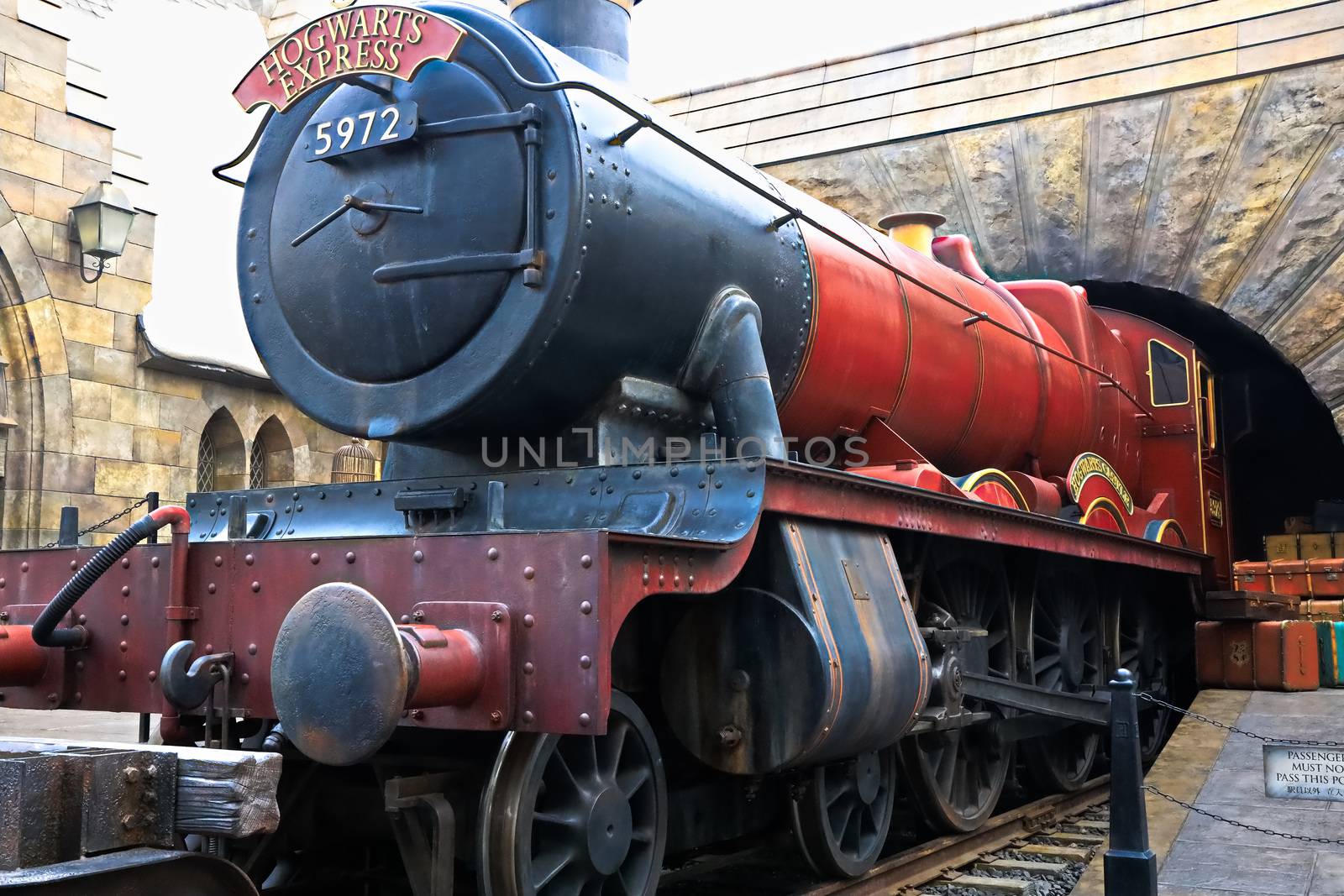 OSAKA , JAPAN - Jan 19,2019 : The Hogwarts express train at the Wizarding World of Harry Potter in Universal Studios Japan. by USA-TARO
