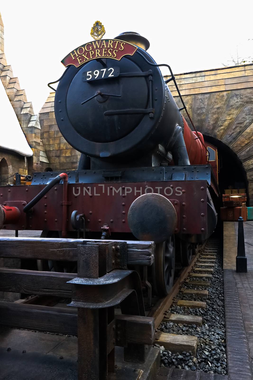 OSAKA , JAPAN - Jan 19,2019 : The Hogwarts express train at the Wizarding World of Harry Potter in Universal Studios Japan.
