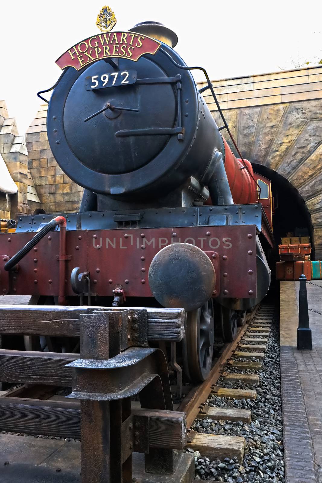 OSAKA , JAPAN - Jan 19,2019 : The Hogwarts express train at the Wizarding World of Harry Potter in Universal Studios Japan.