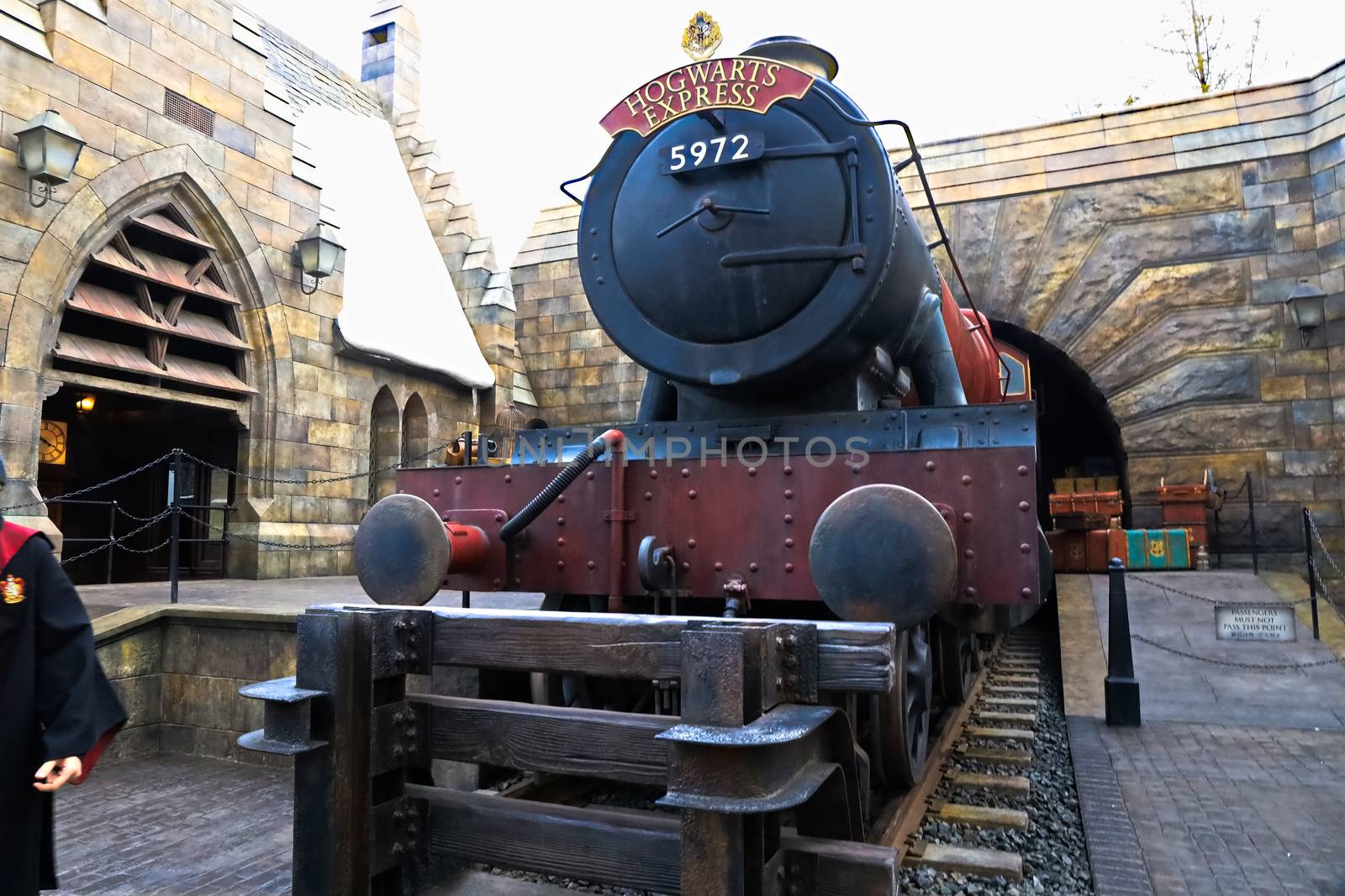 OSAKA , JAPAN - Jan 19,2019 : The Hogwarts express train at the Wizarding World of Harry Potter in Universal Studios Japan.