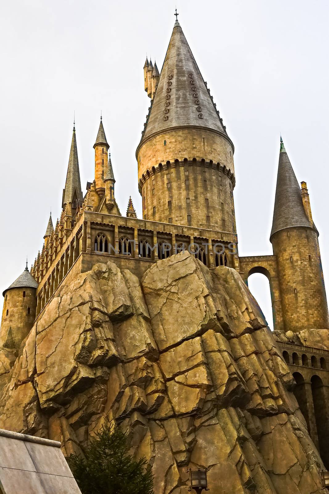 Osaka, Japan - Dec 02, 2017: View of Hogwarts castle at the Wizarding World of Harry Potter in Universal Studios Japan. by USA-TARO