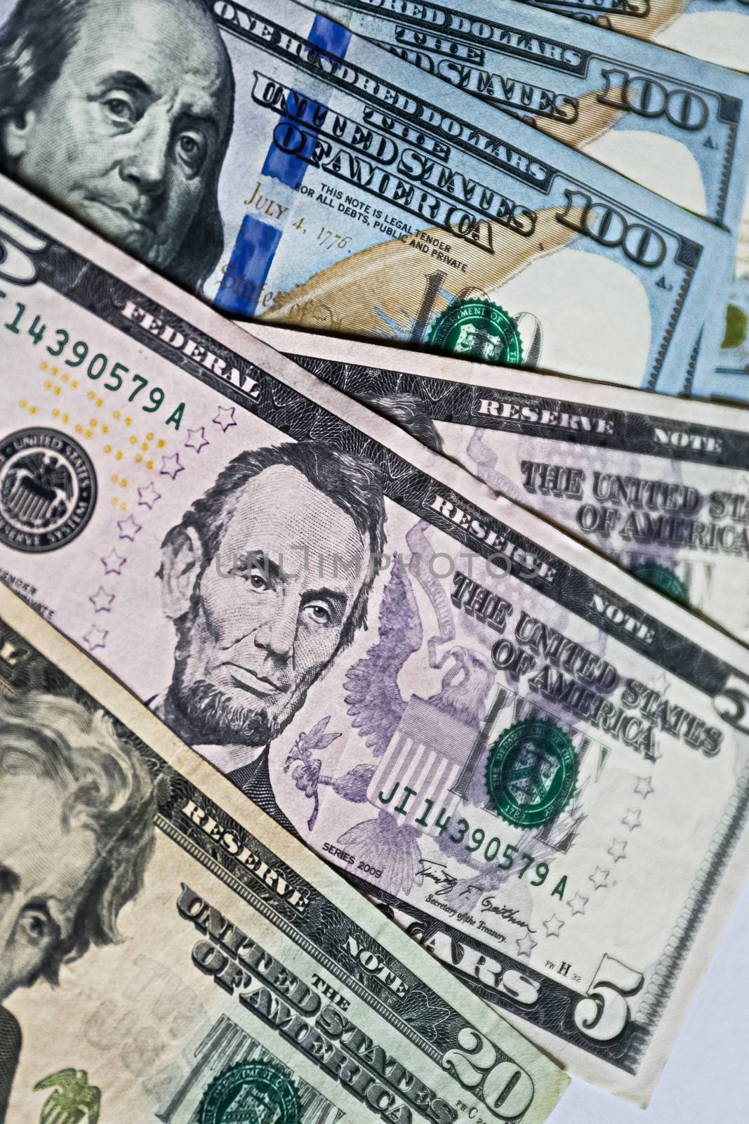 Money American dollar bills,stack of 100 dollar bills close-up,Hundreds of US dollars,dollars cash.Currency US dollar banknotes close-up. Portrait of the President. by USA-TARO