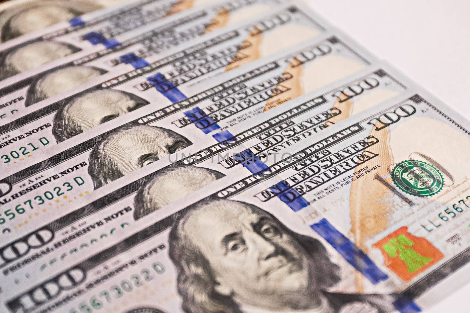 Money American dollar bills,stack of 100 dollar bills close-up,Hundreds of US dollars,dollars cash.Currency US dollar banknotes close-up. Portrait of the President. by USA-TARO