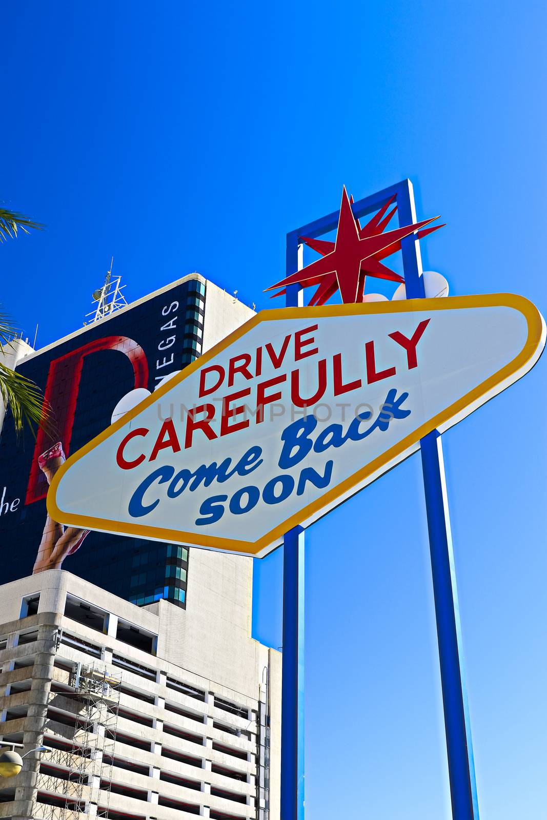 Back side of the Welcome to Fabulous Las Vegas sign on Las Vegas Downtown,Nevada