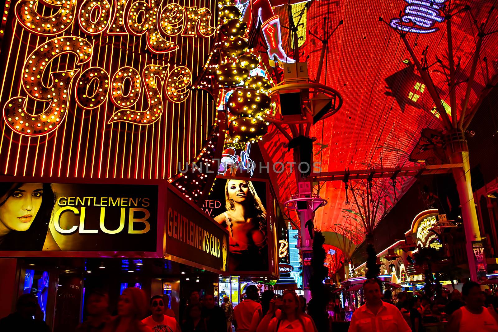 LAS VEGAS,NV - Sep 16, 2018: Golden Gate Hotel & Casino sign illuminated by night in Las Vegas. It is the oldest and smallest hotel located on the Fremont Street Experience.