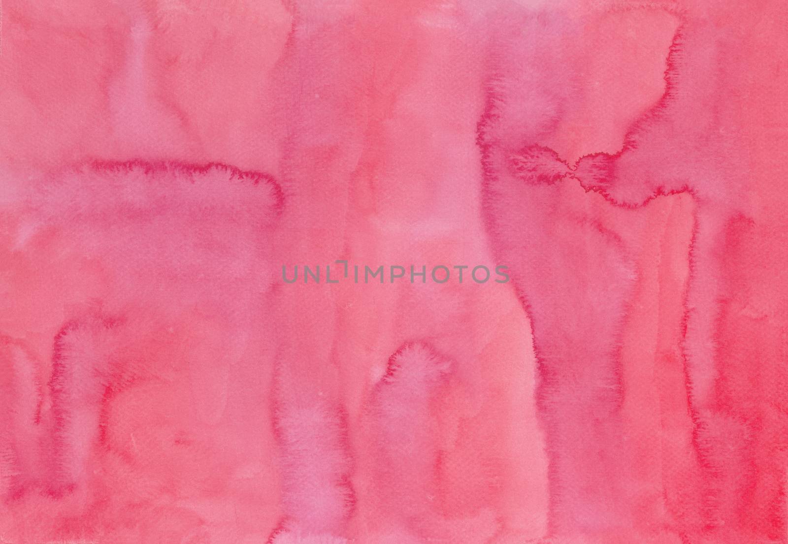 abstract pink water stains background,  watercolor hand painting.