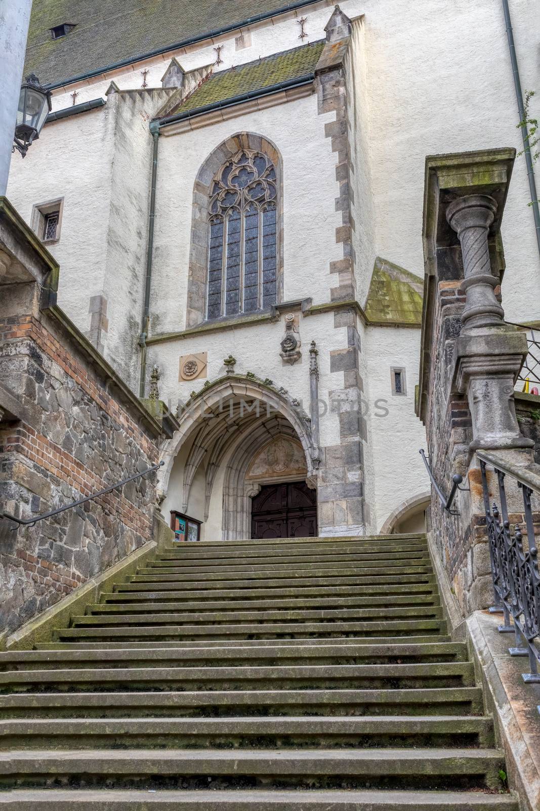 Stairs leading up to church, Cesky Krumlov by artush