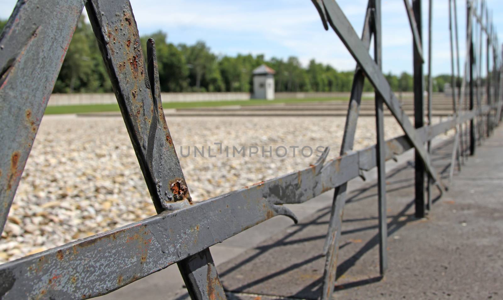 Dachau, Germany on july 13, 2020: Fence of the Jewish Memorial a by michaklootwijk