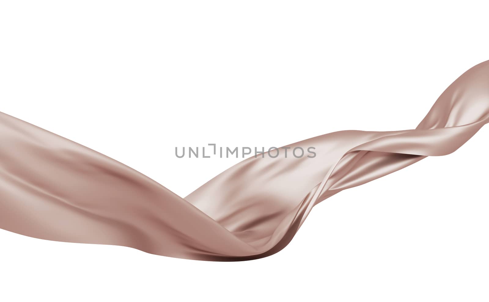 Rose gold fabric flying in the wind isolated on white background by Myimagine