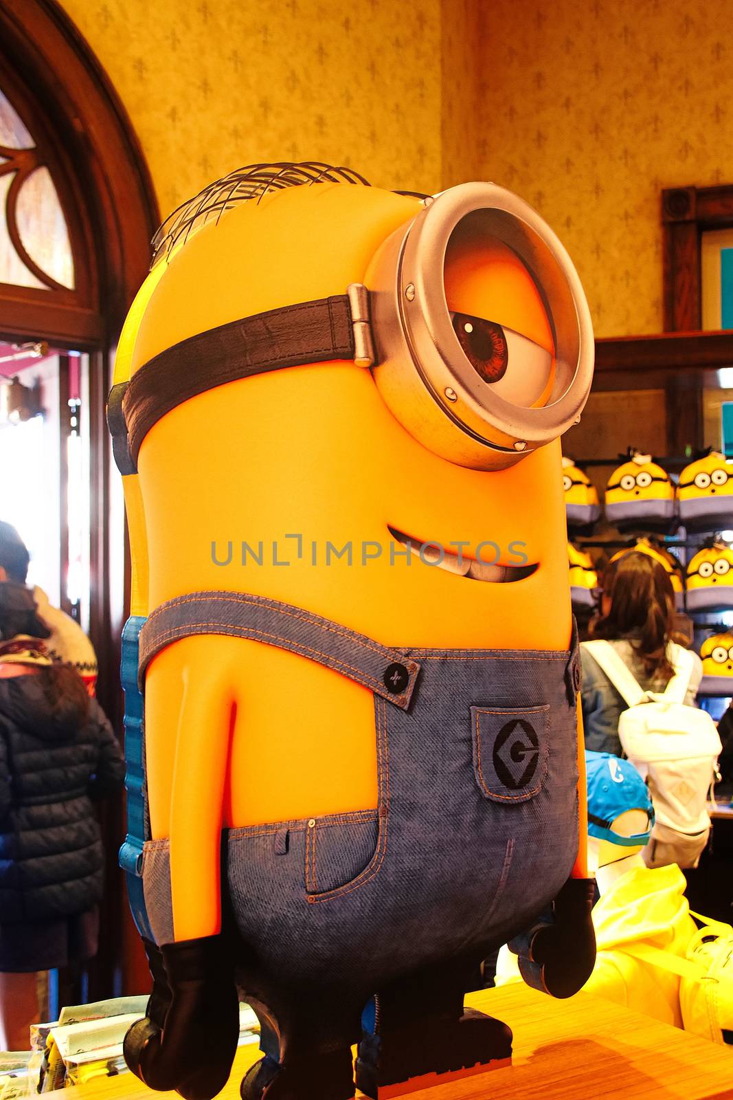 OSAKA, JAPAN - JAN 07, 2020 : Sign of 'MINION PARK', located in Universal Studios JAPAN, Osaka, Japan. Minions are famous character from Despicable Me animation.