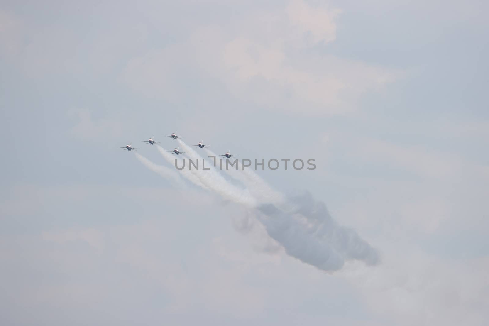 The United States Air Force performs a flyover at the Indianapolis Motor Speedway as it plays host to the 104th running of the Indianapolis 500 in Indianapolis, Indiana.