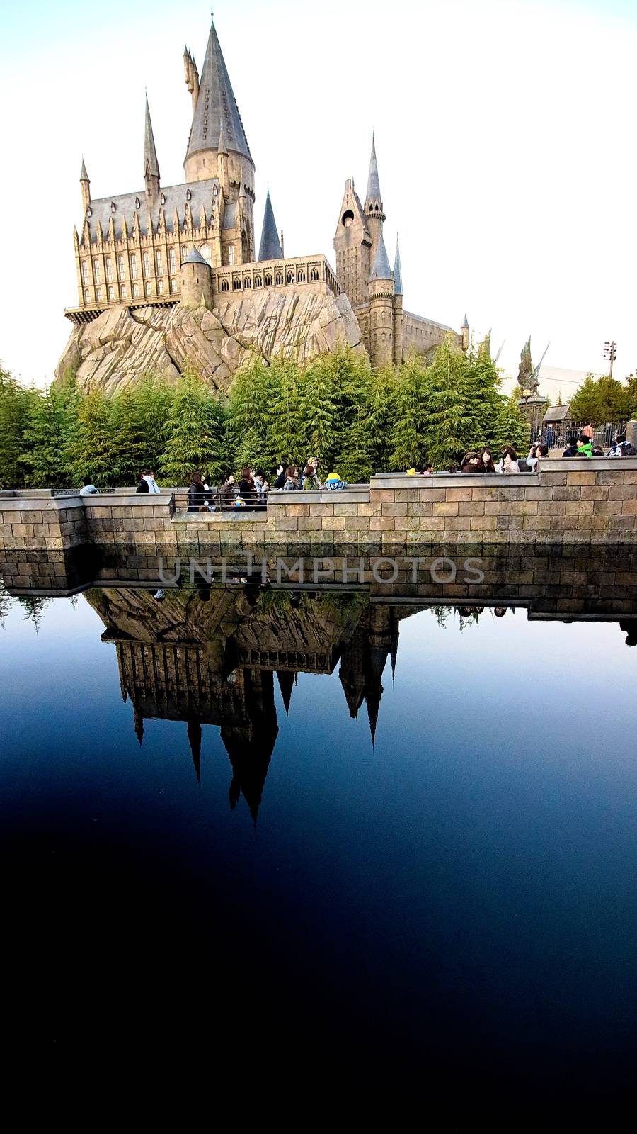Osaka, Japan - Dec 02, 2017: View of Hogwarts castle at the Wizarding World of Harry Potter in Universal Studios Japan. by USA-TARO