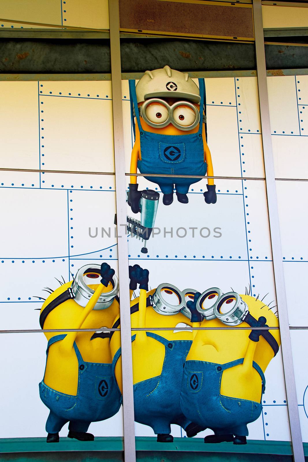 OSAKA, JAPAN - JAN 07, 2020 : Sign of 'MINION PARK', located in Universal Studios JAPAN, Osaka, Japan. Minions are famous character from Despicable Me animation.