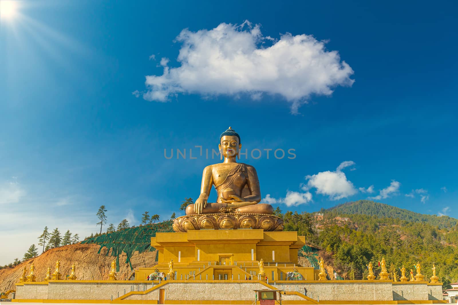 Amazing giant Buddha sculpture in the capital city of Bhutan