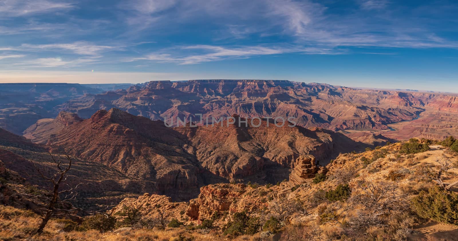 Panorama of the Grand Canyon at dawn