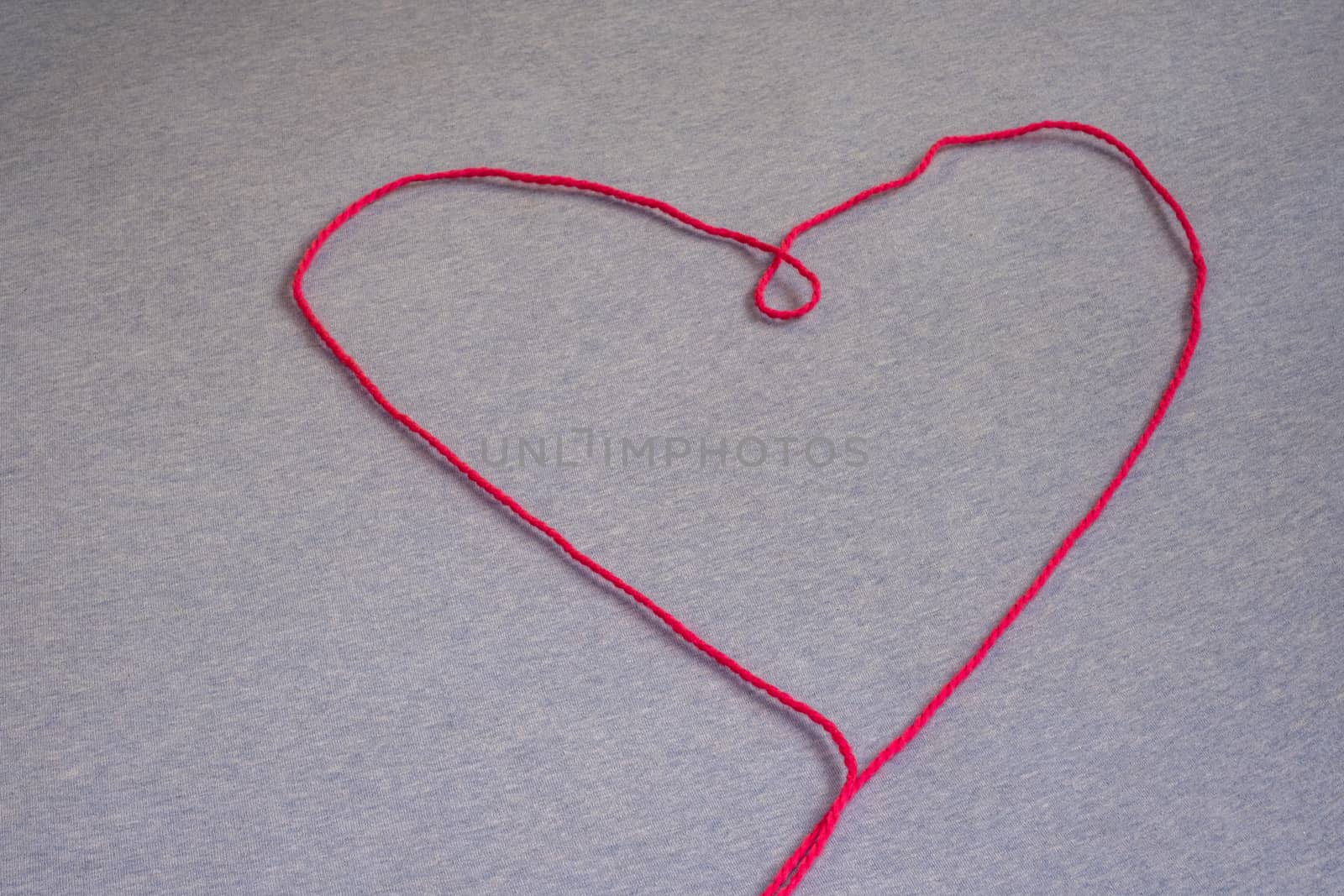 Heart Shape in Thread of Pink Yarn by colintemple