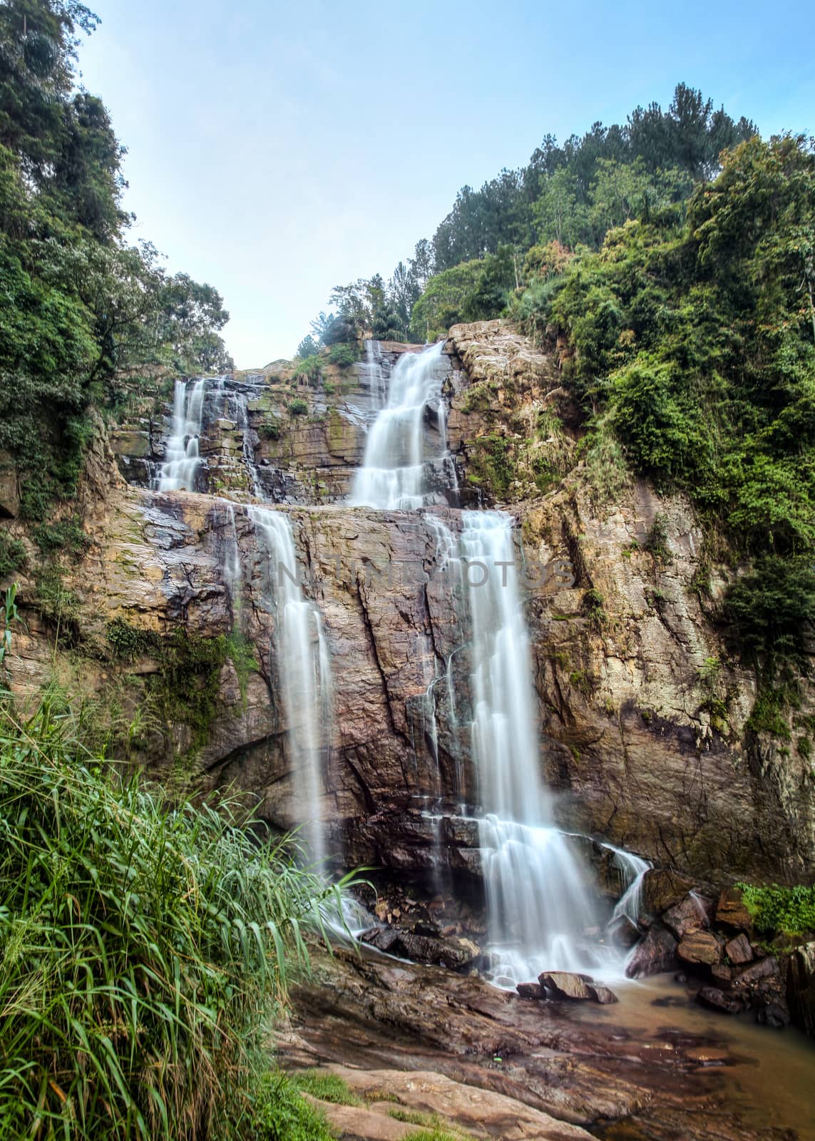 Ramboda Fall waterfall, Pussellawa Sri Lanka  by Ivanko