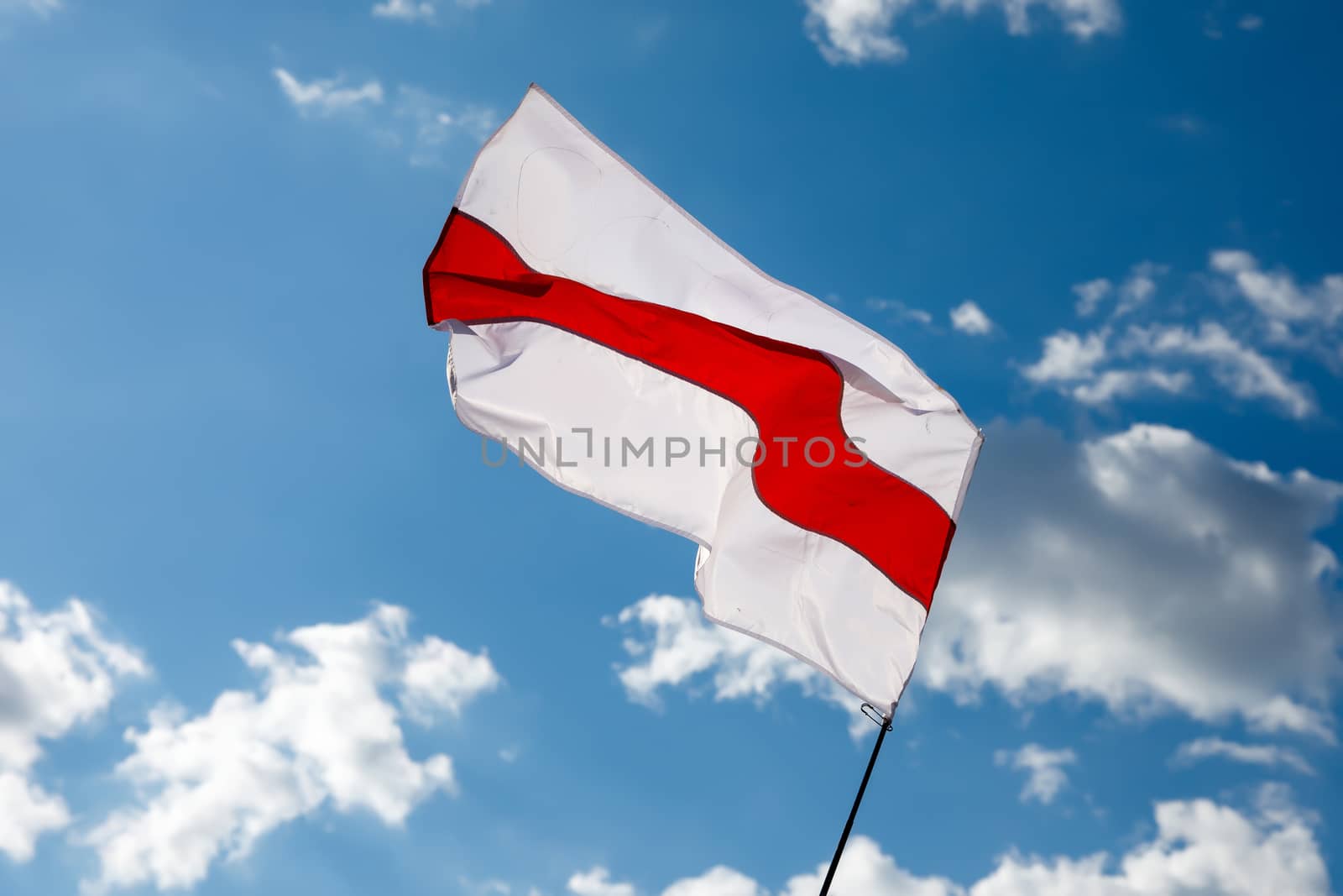 New Belarus white-red-white flag. Protest and historical authentic flag by 9parusnikov