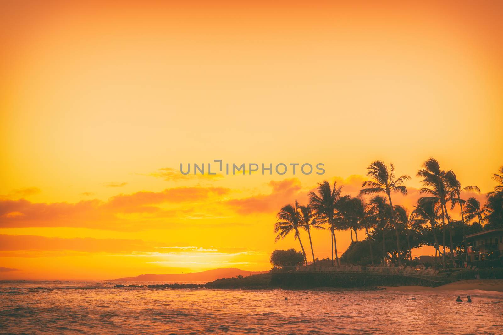 Hawaii beach sunset summer paradise vacation landscape by Maridav