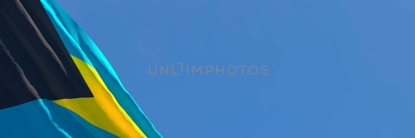 3D rendering of the national flag of Bahama islands waving in the wind by butenkow