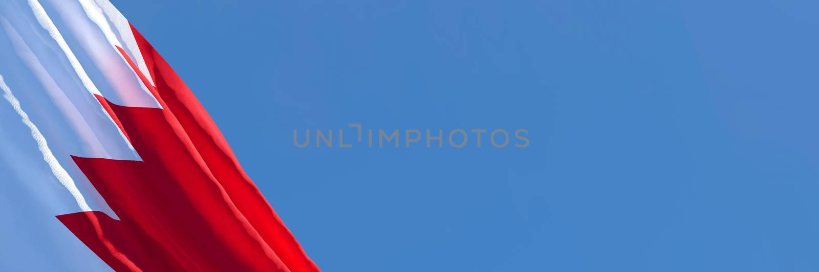 3D rendering of the national flag of Bahrain waving in the wind by butenkow