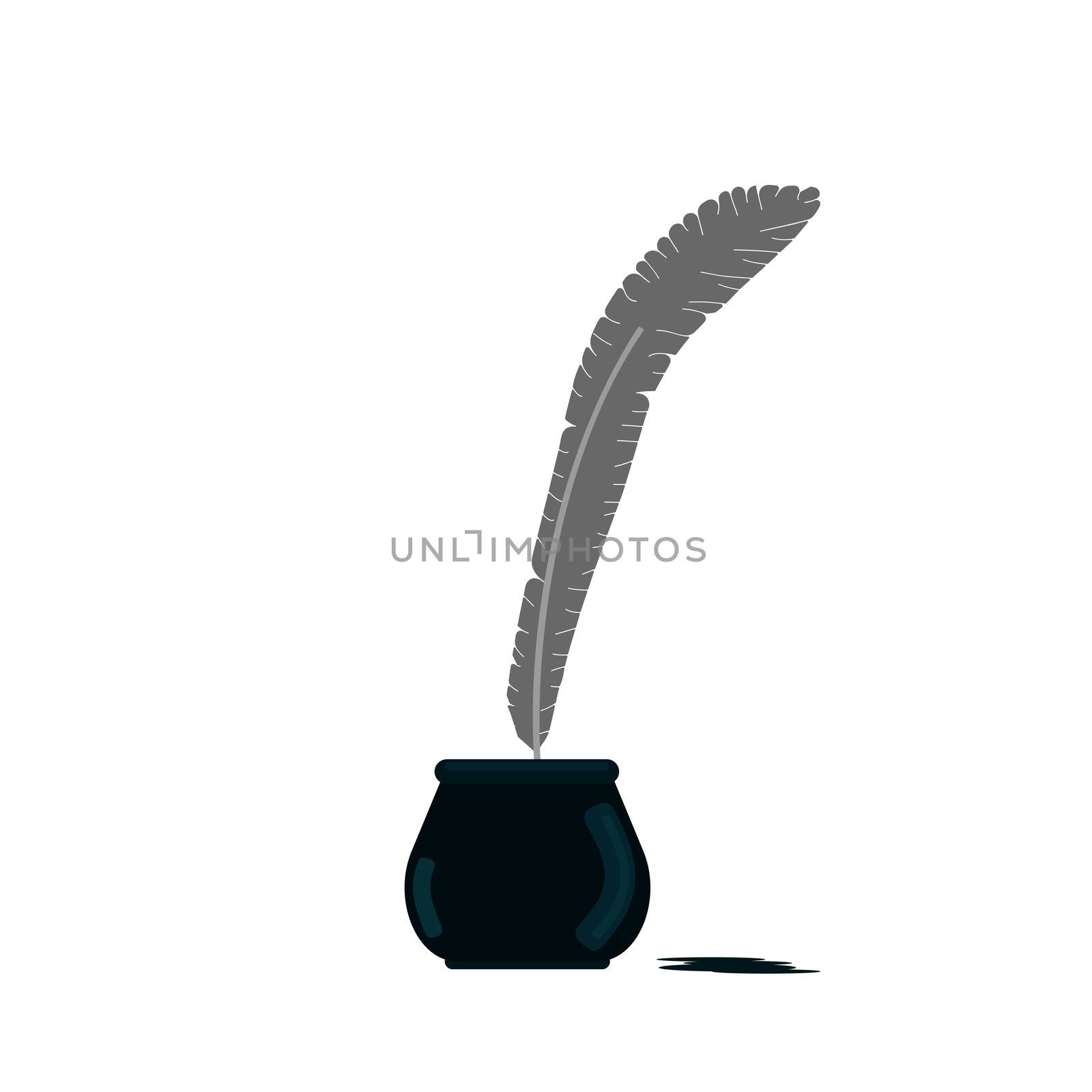 Ink with pen icon isolated on white background illustration.