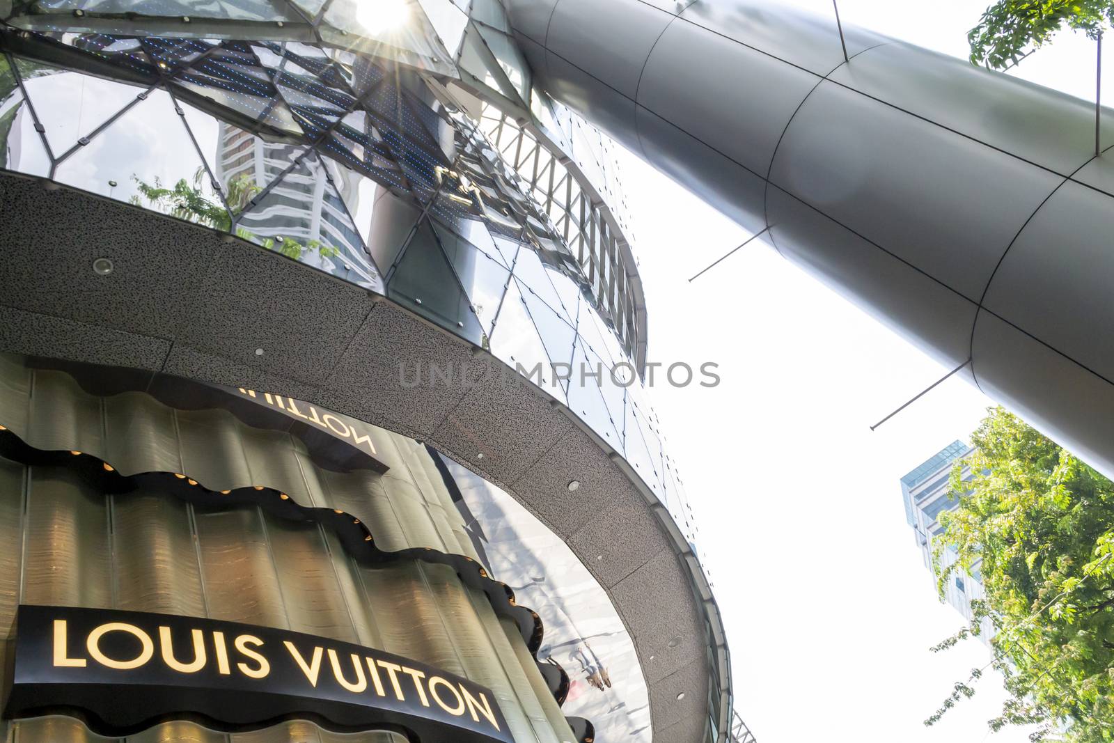 Louis Vuitton store front in upscale shopping area by kb79