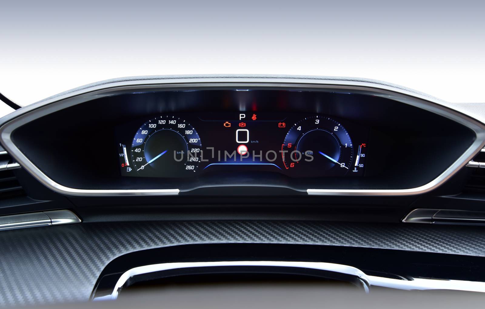 Digital instrument panel in a modern car by aselsa