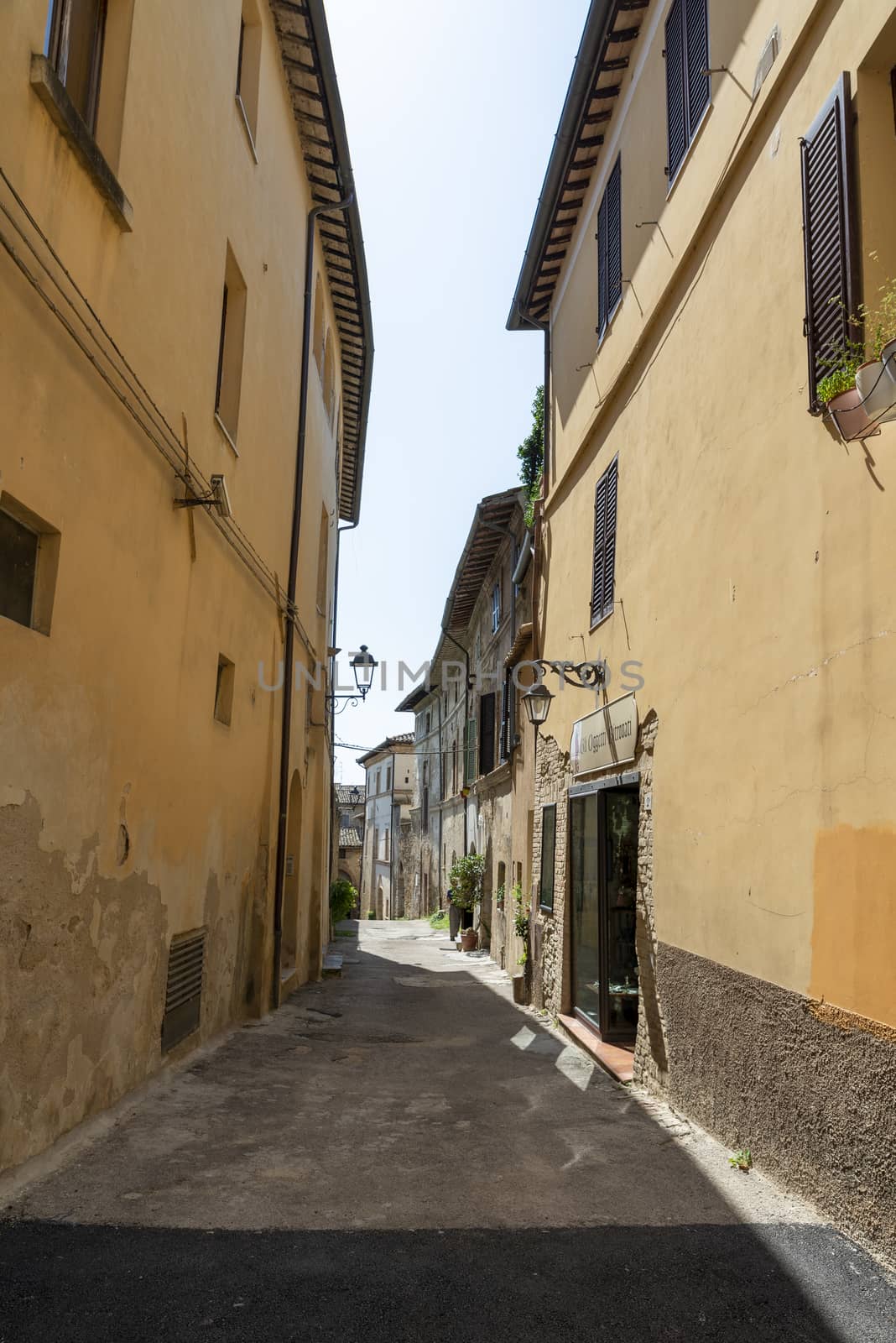 bevagna,italy august 13 2020:Architecture of streets and squares in the town of Bevagna