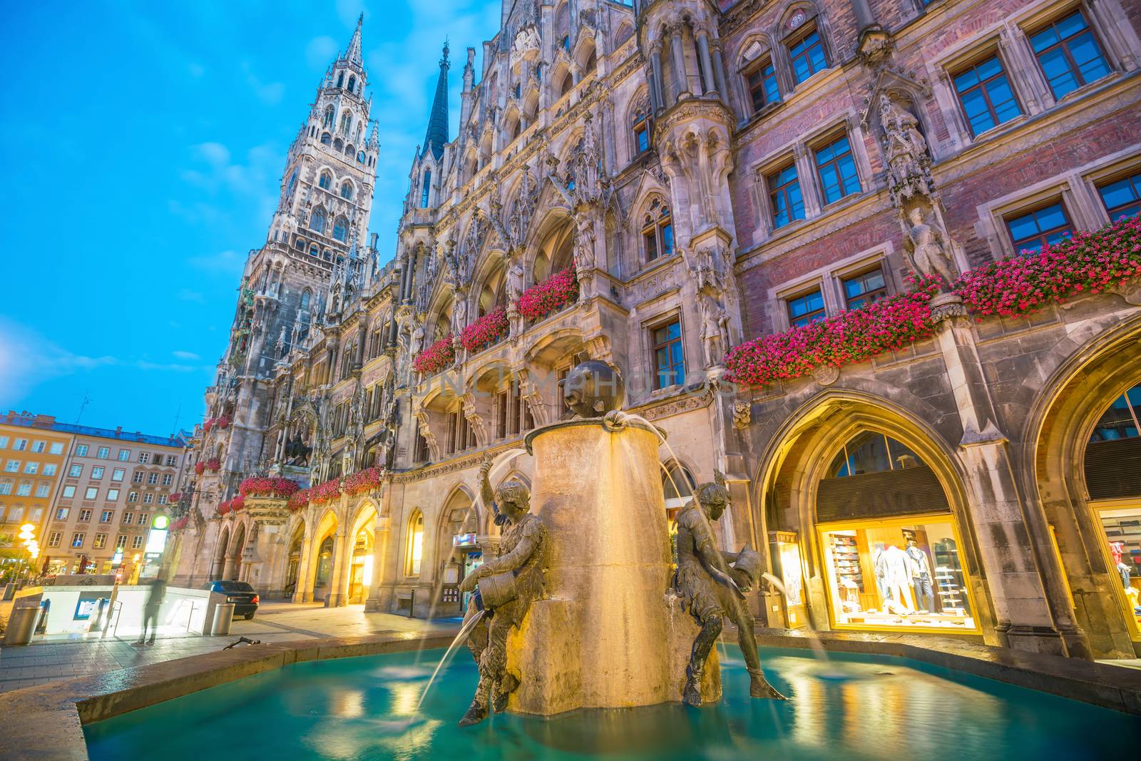 Munich skyline with  Marienplatz town hall by f11photo