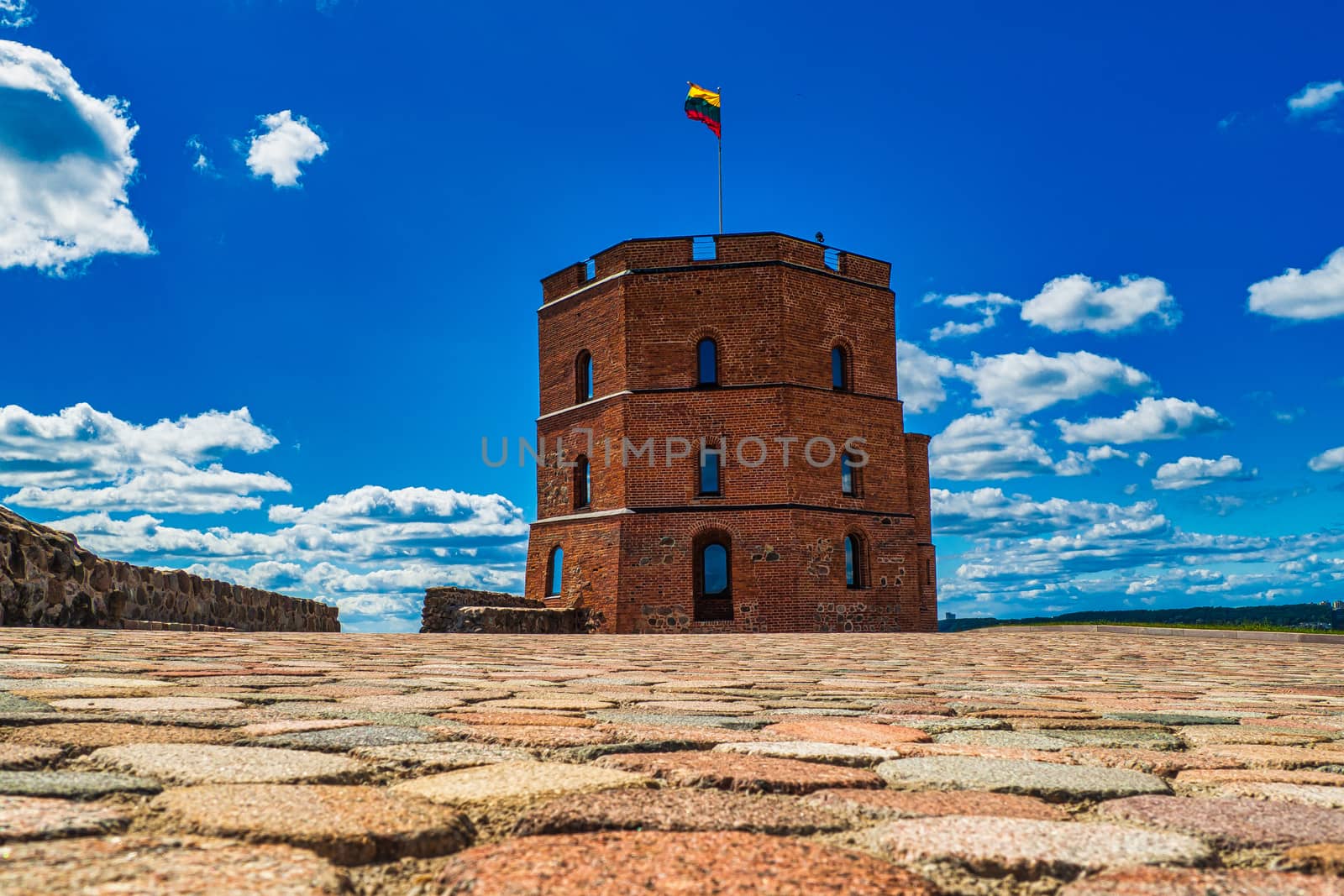 Gediminas Castle Tower View. Historic Symbol Of The City Of Vilnius