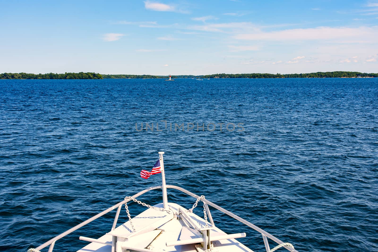 American campaign cruise ship sailing on a thousand islands excursion