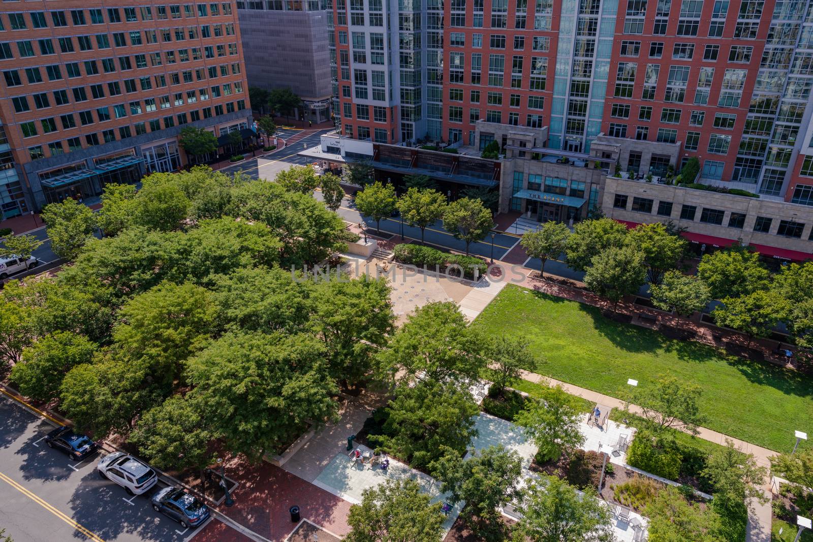 Aerial Photo of Reston Town Center Park by jfbenning