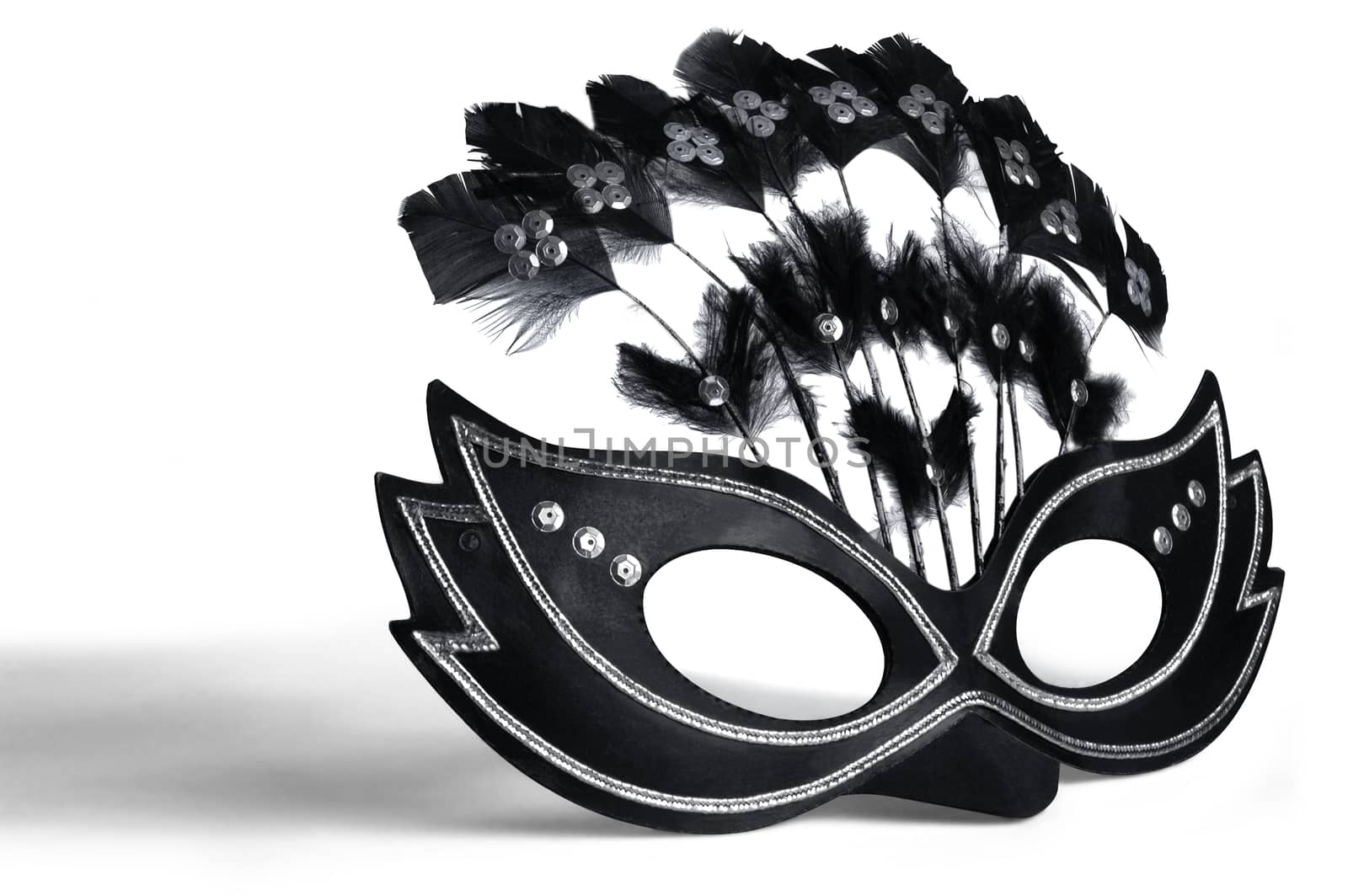 Decorated mask for masquerade and mardi gras