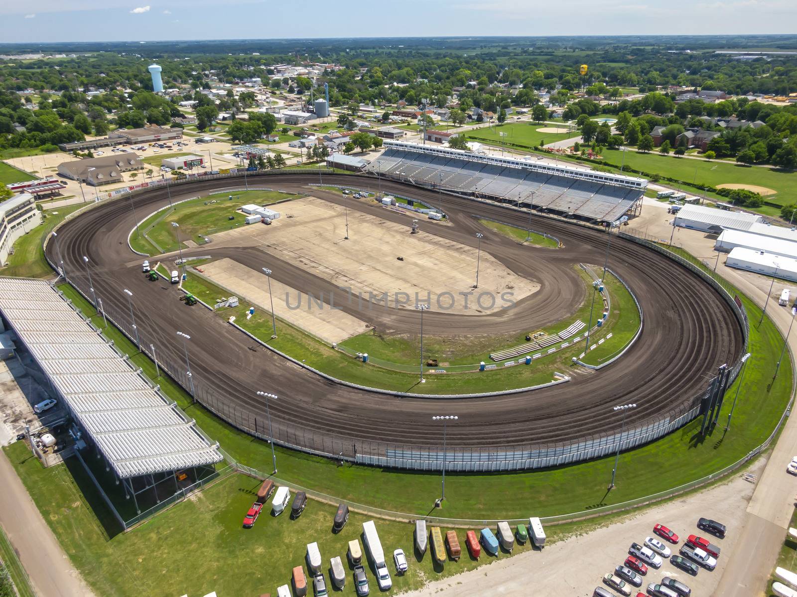 July 19, 2020 - Knoxville, Iowa, USA: Knoxville Raceway is a semi-banked 1/2 mile dirt oval raceway (zook clay) located at the Marion County Fairgrounds in Knoxville, Iowadefault