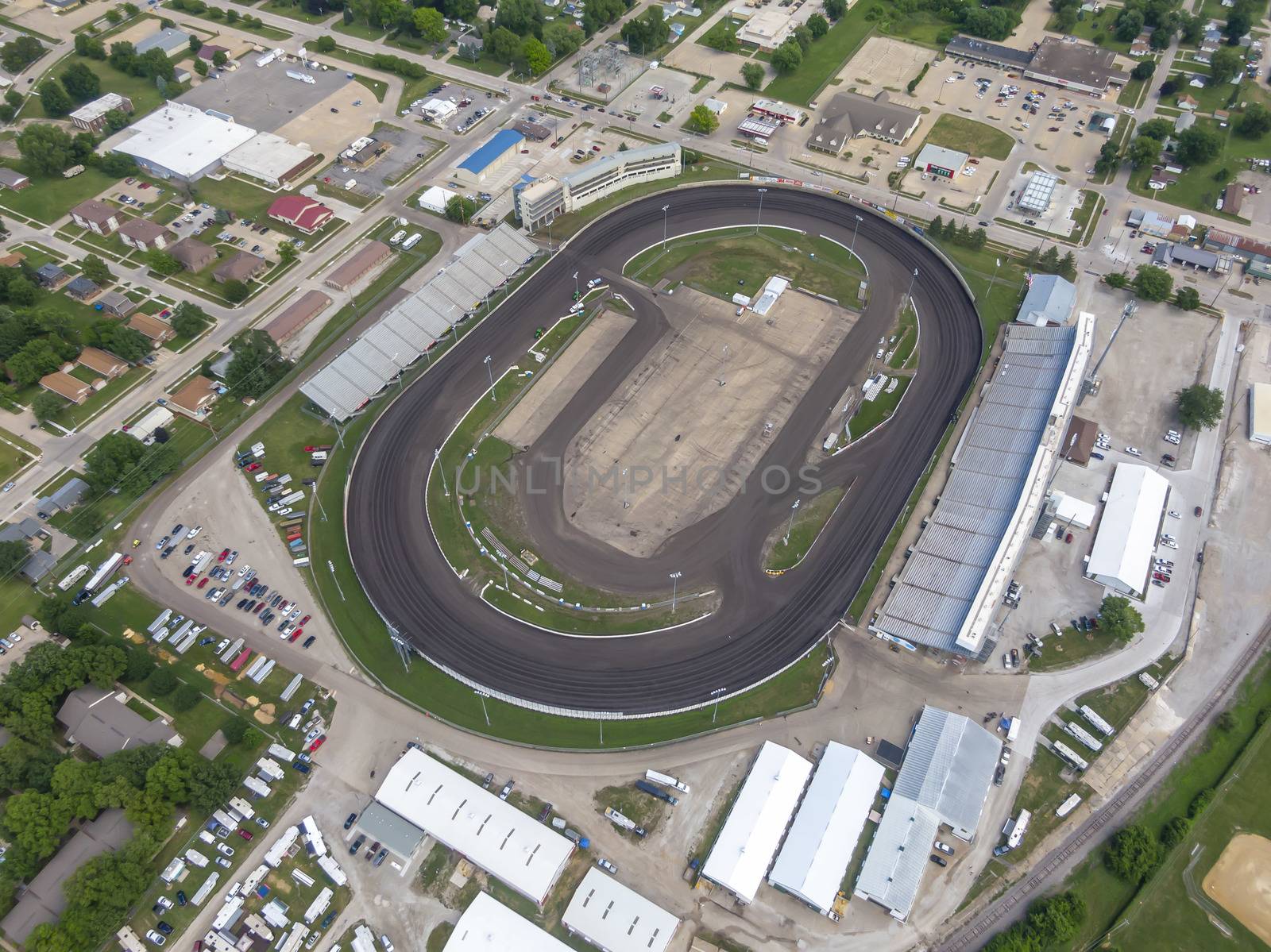 July 19, 2020 - Knoxville, Iowa, USA: Knoxville Raceway is a semi-banked 1/2 mile dirt oval raceway (zook clay) located at the Marion County Fairgrounds in Knoxville, Iowadefault