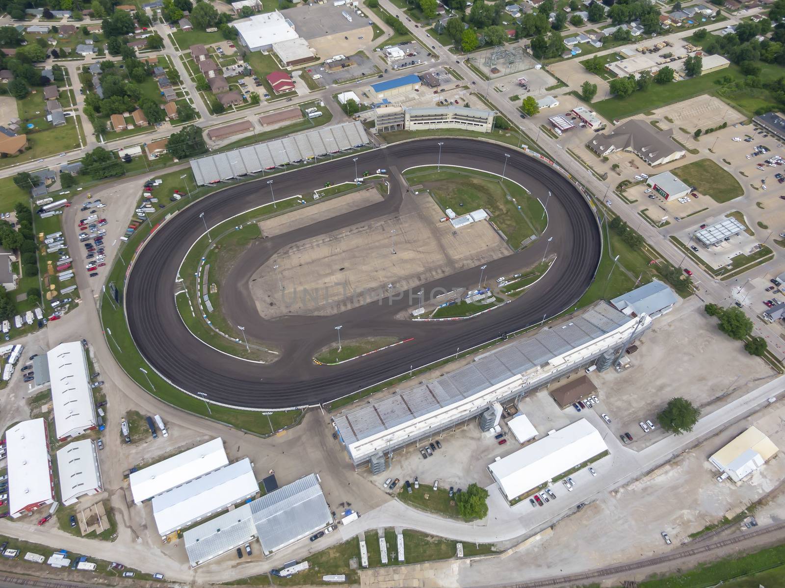 July 19, 2020 - Knoxville, Iowa, USA: Knoxville Raceway is a semi-banked 1/2 mile dirt oval raceway (zook clay) located at the Marion County Fairgrounds in Knoxville, Iowadefault