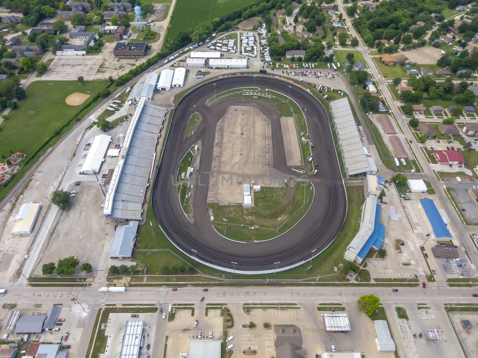 July 19, 2020 - Knoxville, Iowa, USA: Knoxville Raceway is a semi-banked 1/2 mile dirt oval raceway (zook clay) located at the Marion County Fairgrounds in Knoxville, Iowadefault