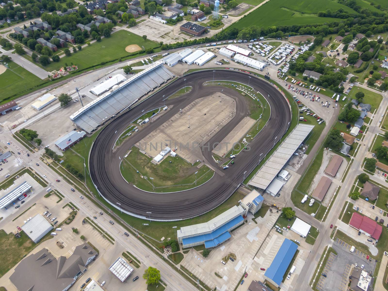 July 19, 2020 - Knoxville, Iowa, USA: Knoxville Raceway is a semi-banked 1/2 mile dirt oval raceway (zook clay) located at the Marion County Fairgrounds in Knoxville, Iowadefault