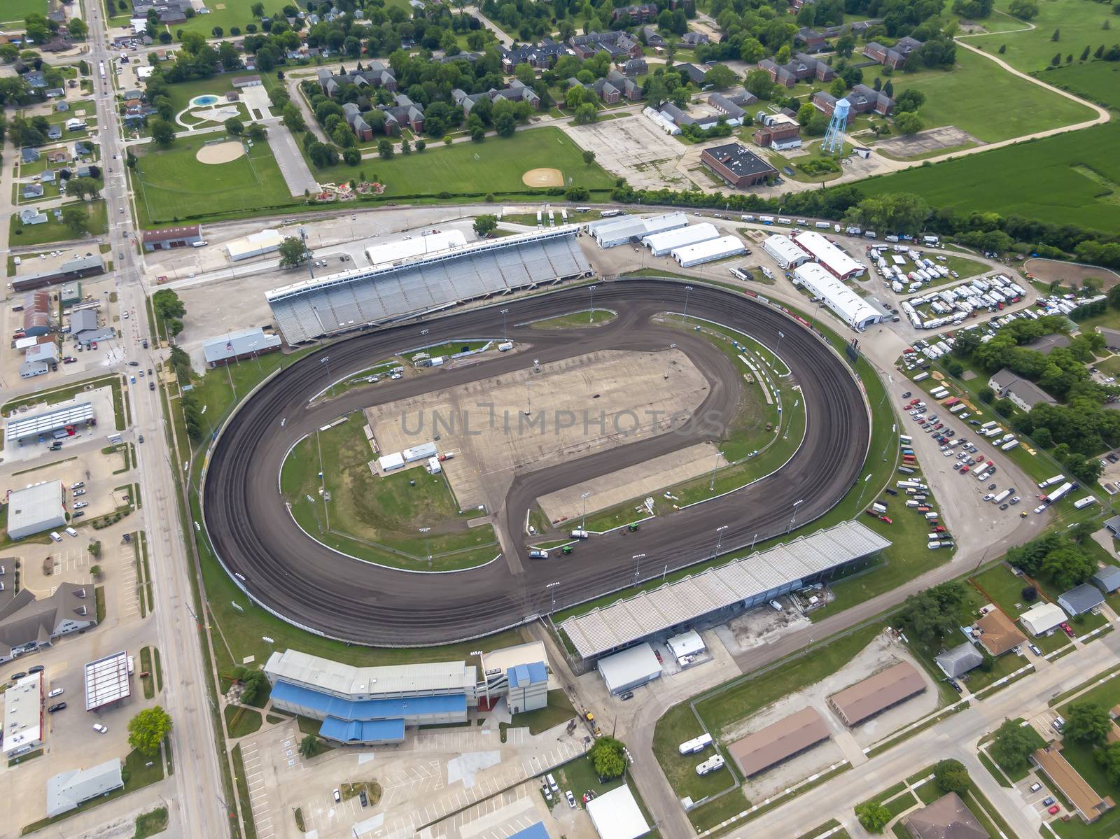 July 19, 2020 - Knoxville, Iowa, USA: Knoxville Raceway is a semi-banked 1/2 mile dirt oval raceway (zook clay) located at the Marion County Fairgrounds in Knoxville, Iowadefault