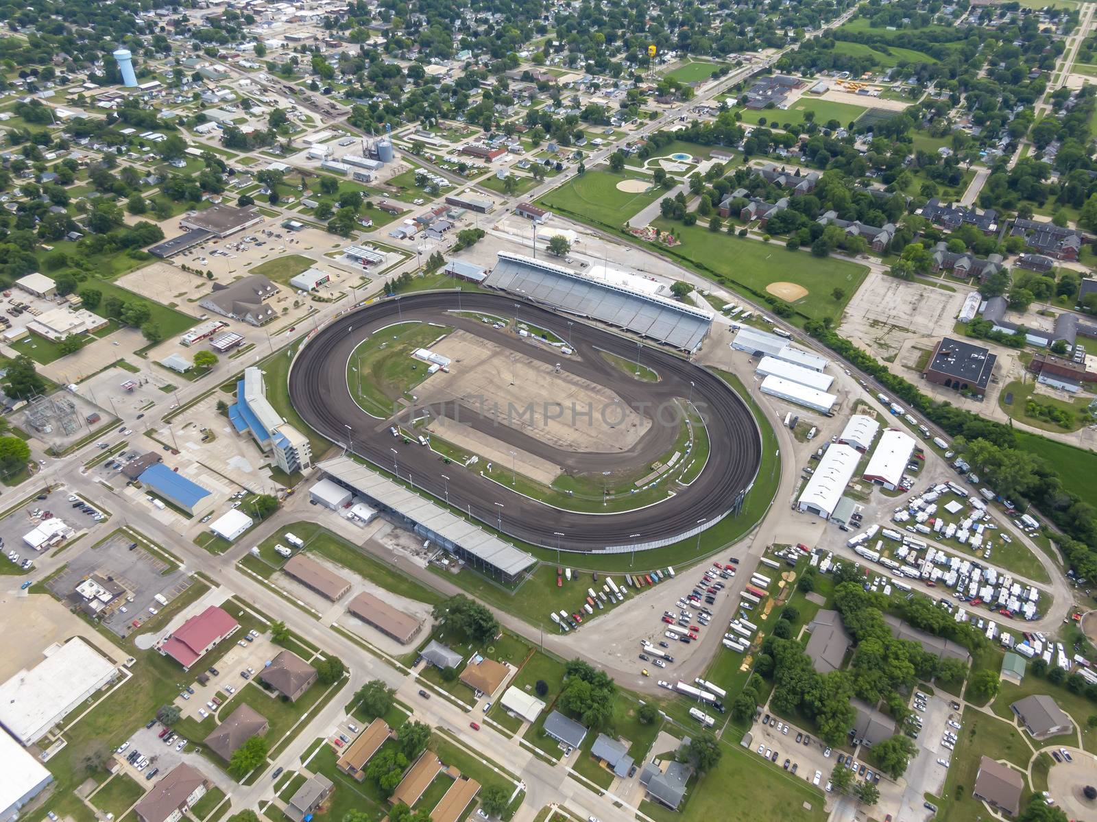 July 19, 2020 - Knoxville, Iowa, USA: Knoxville Raceway is a semi-banked 1/2 mile dirt oval raceway (zook clay) located at the Marion County Fairgrounds in Knoxville, Iowadefault