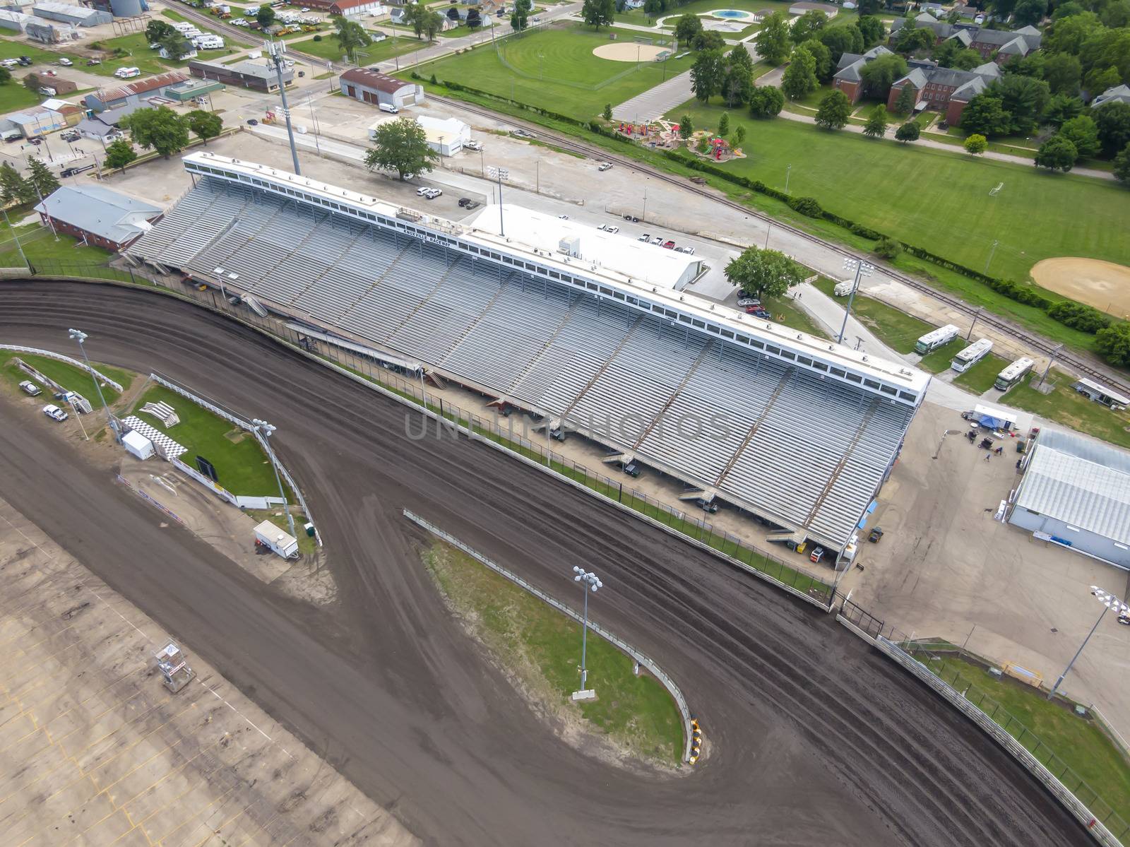 July 19, 2020 - Knoxville, Iowa, USA: Knoxville Raceway is a semi-banked 1/2 mile dirt oval raceway (zook clay) located at the Marion County Fairgrounds in Knoxville, Iowadefault