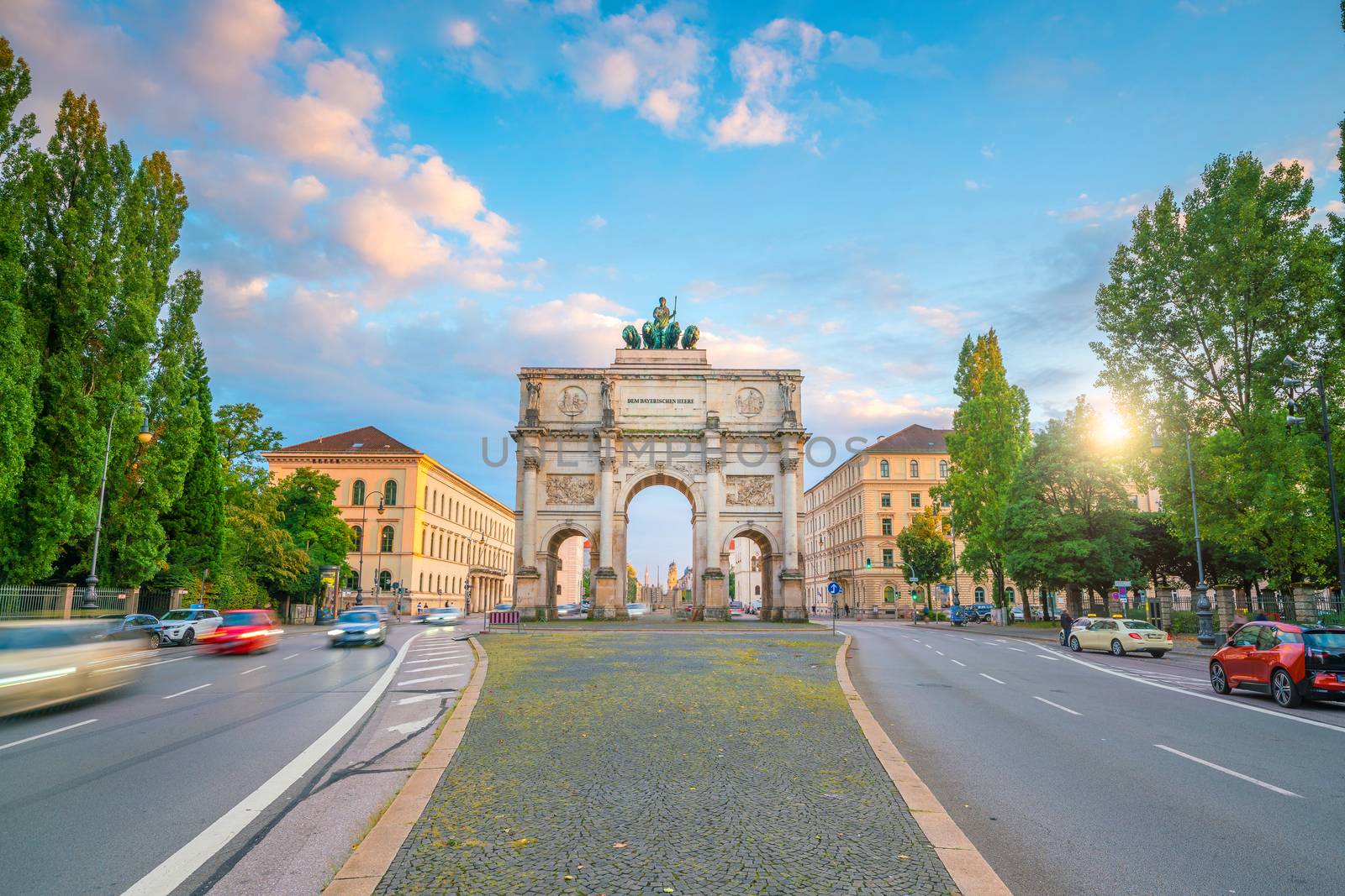 Siegestor  triumphal arch, Munich, Germany (Text on the gate mea by f11photo