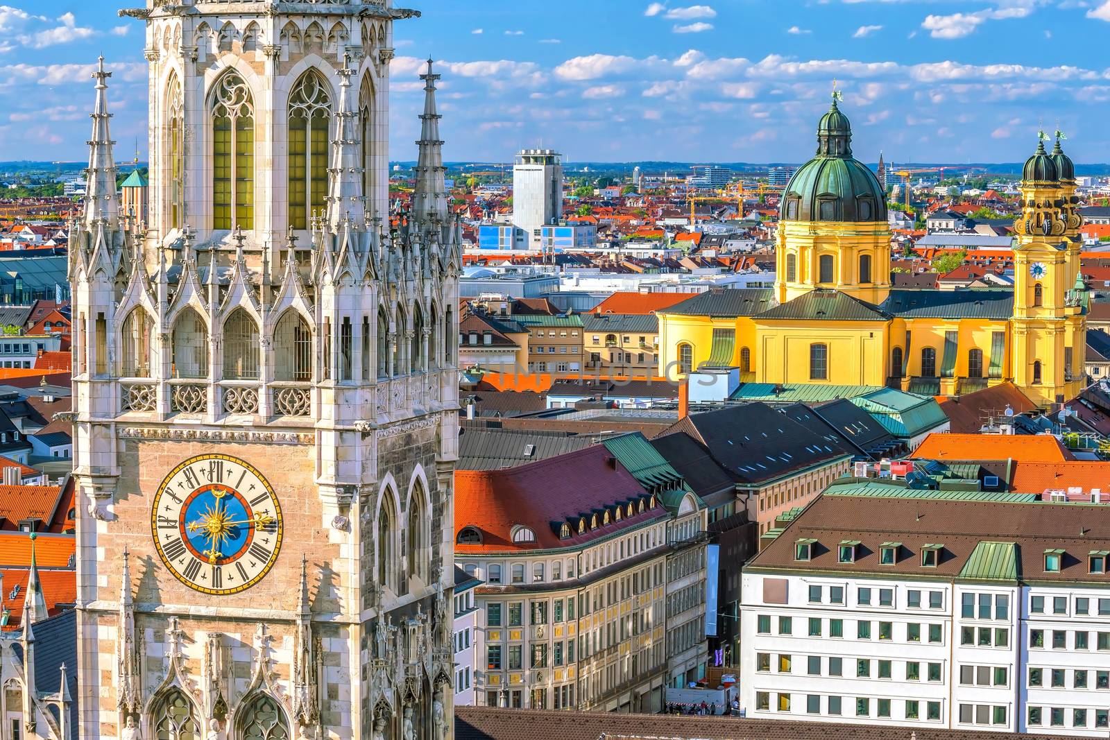 Munich skyline with  Marienplatz town hall by f11photo