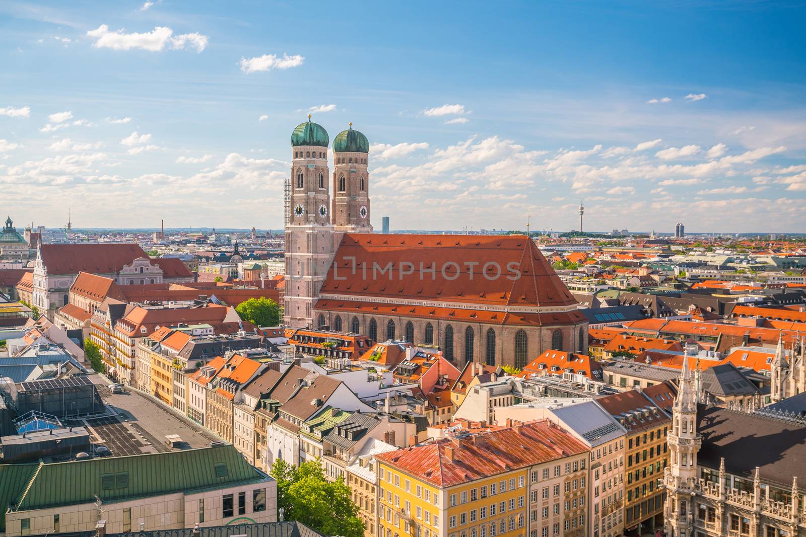 Munich historical center panoramic aerial cityscape view by f11photo