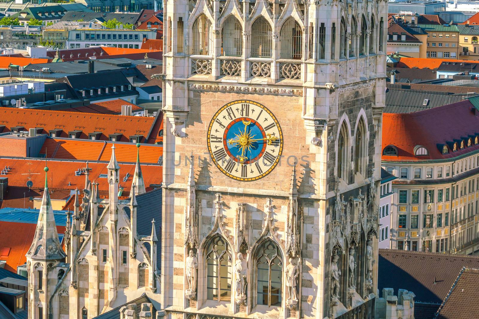 Marienplatz City Hall Tower Clock In Germany