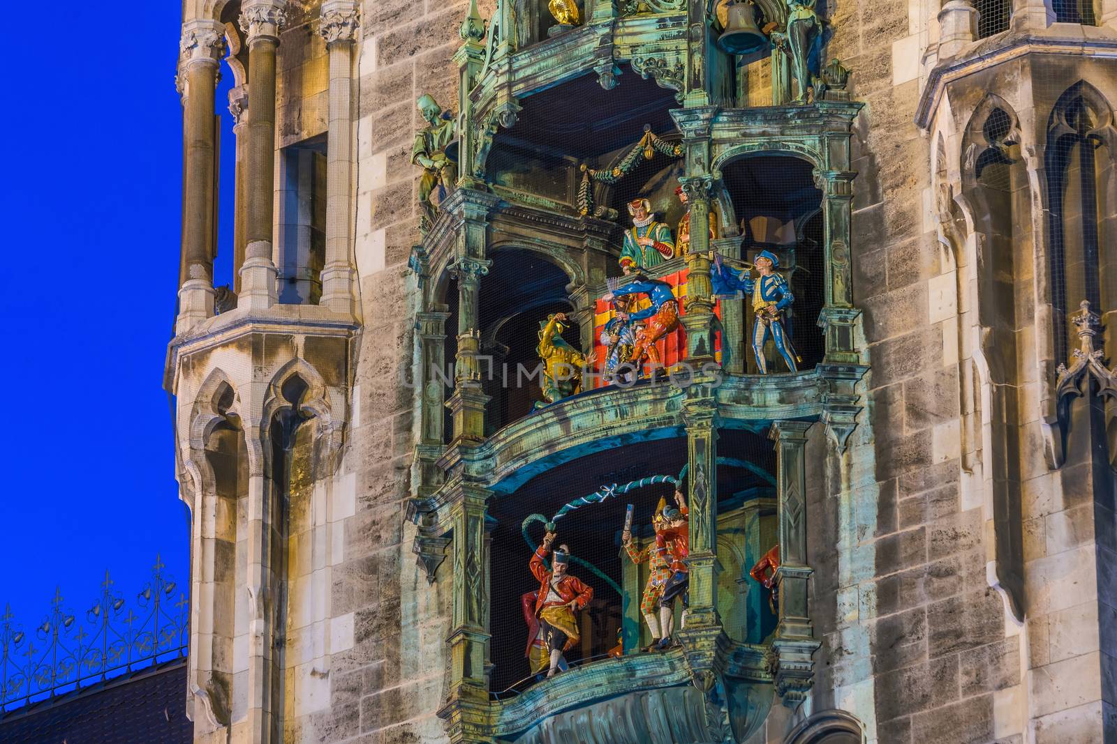 Marienplatz City Hall Tower Clock  by f11photo
