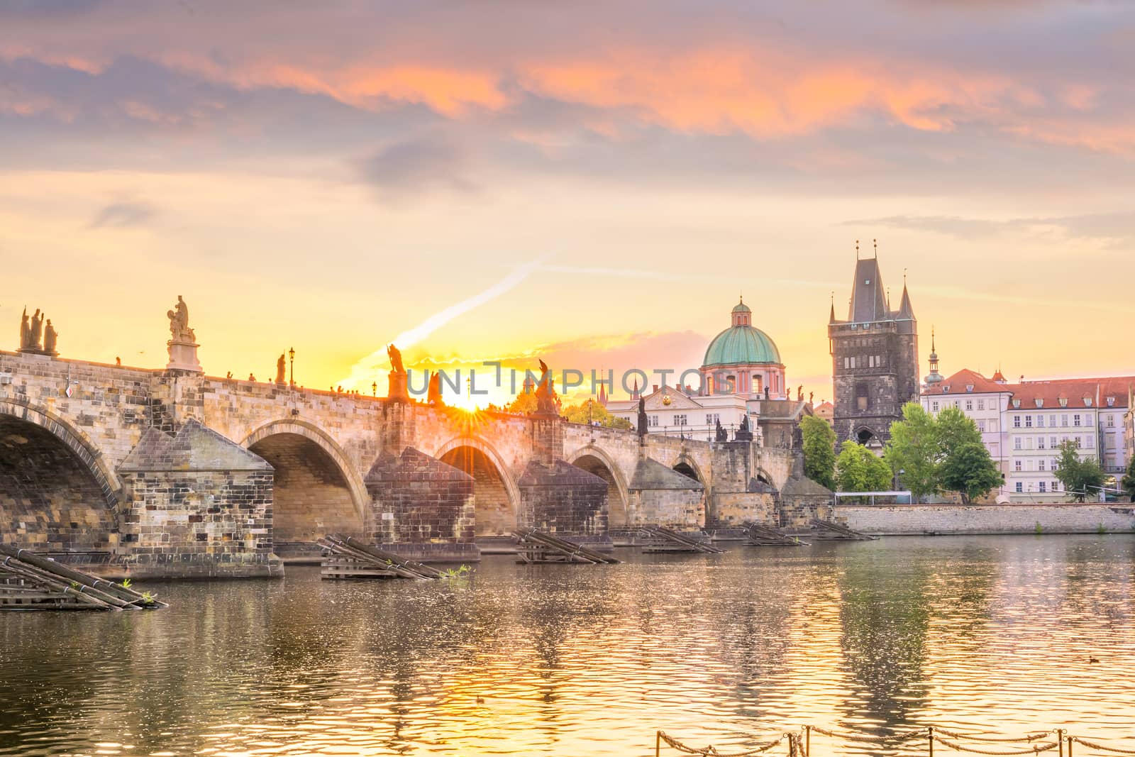 Famous iconic image of Charles bridge and Praguecity skyline by f11photo