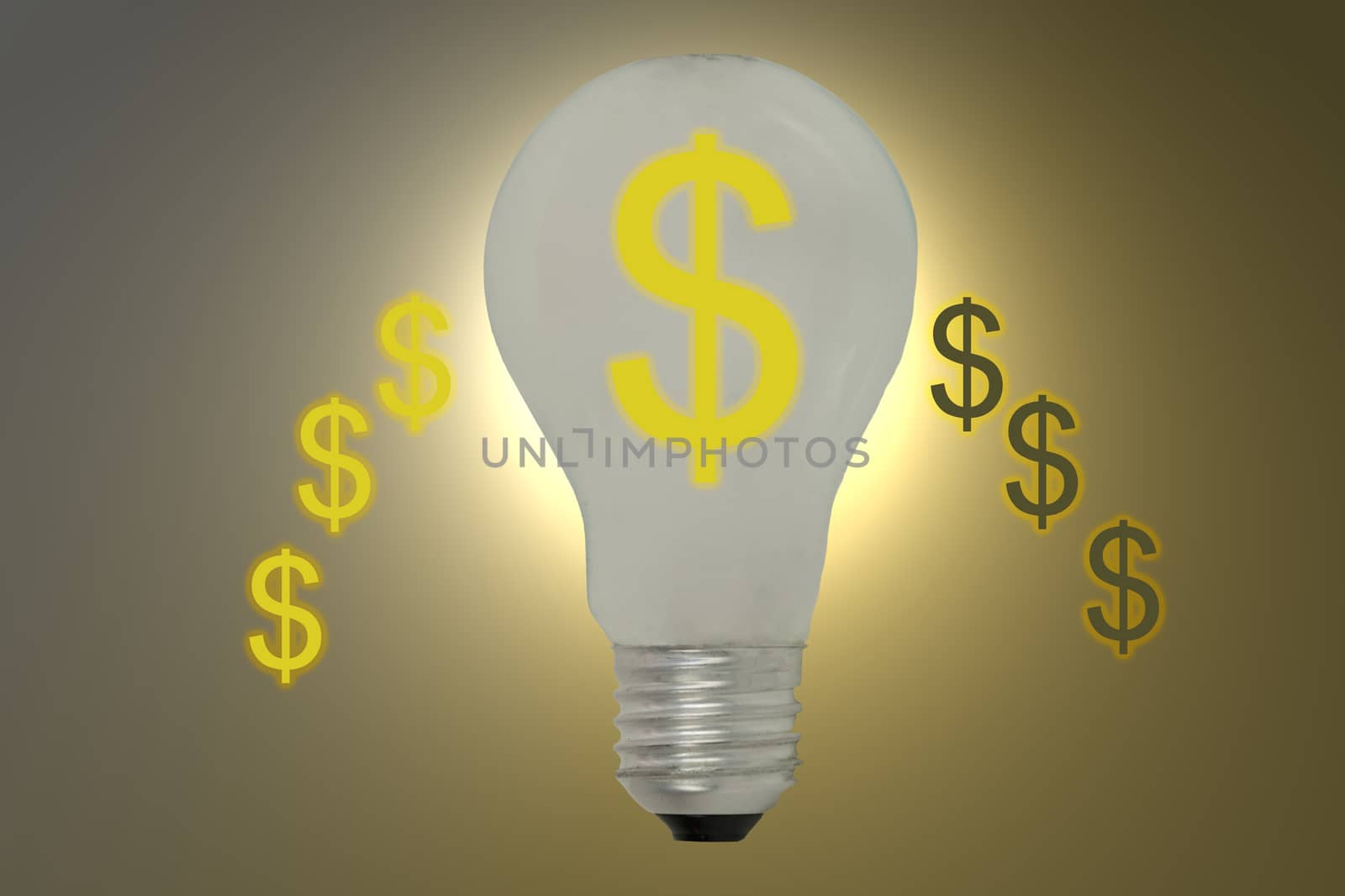 Light bulb idea finance investment and economy.