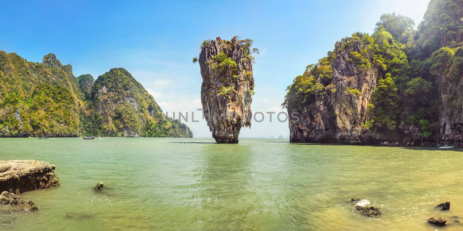 Khao Phing Kan (James Bond island) on a sunny day, Phang Nga, Th by Ivanko